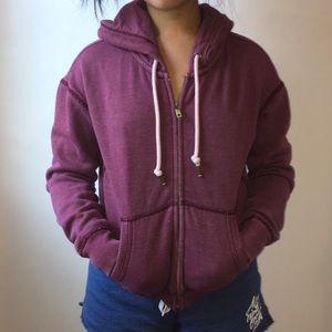 Burgundy zip up sweater